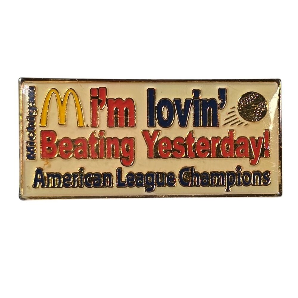 McDonalds Little League Lapel Pin Vintage Shield Award Pinback Michigan Vintage